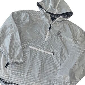 Charles River Syracuse University Navy and White Checkered Rain Jacket Sz Large